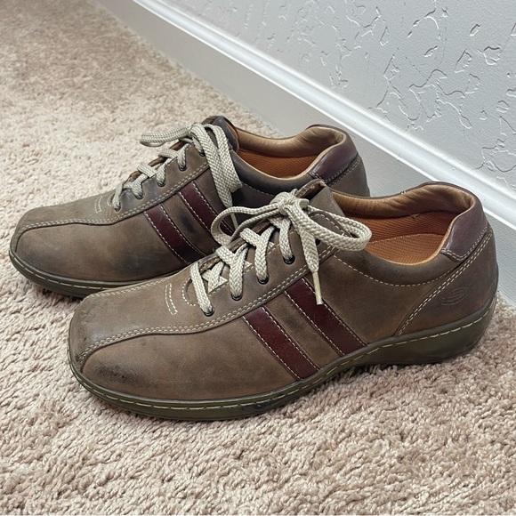 Skechers 4400 Vintage 90’s Y2K Brown Leather Lace-Up Driver Shoes Men\'s Size 8 main image 10